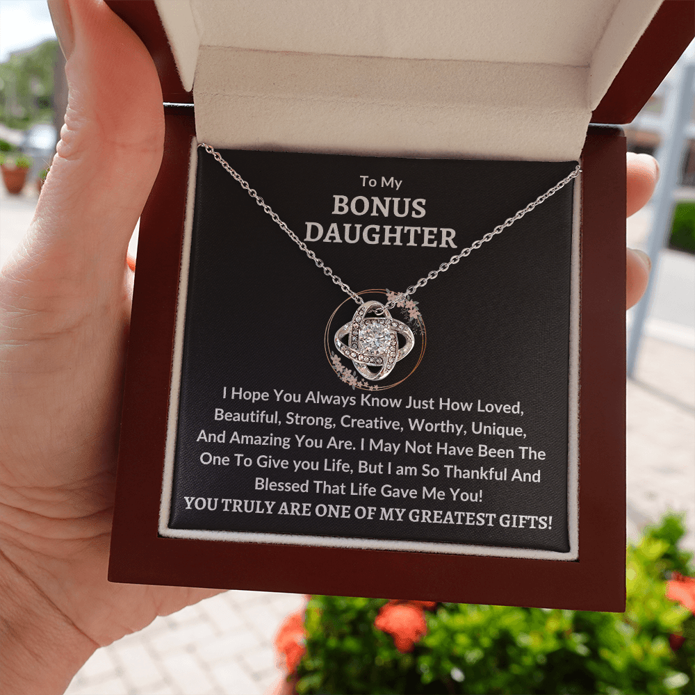 Bonus Daughter Necklace - Greatest Gifts 14K White Gold Finish / Standard Box Jewelry Giftinum
