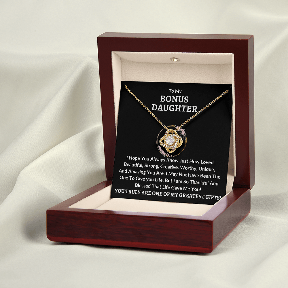 Bonus Daughter Necklace - Greatest Gifts 14K White Gold Finish / Standard Box Jewelry Giftinum