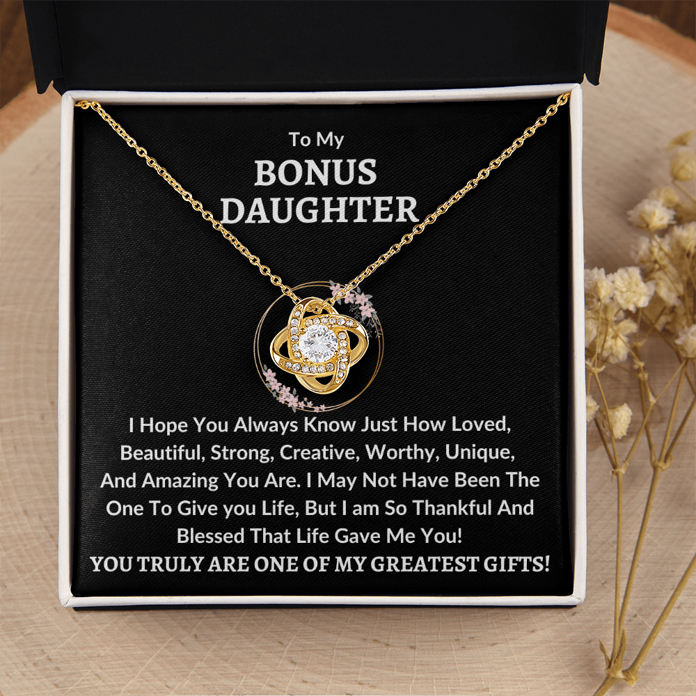 Bonus Daughter Necklace - Greatest Gifts 14K White Gold Finish / Standard Box Jewelry Giftinum