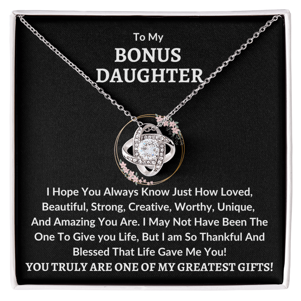 Bonus Daughter Necklace - Greatest Gifts 14K White Gold Finish / Standard Box Jewelry Giftinum
