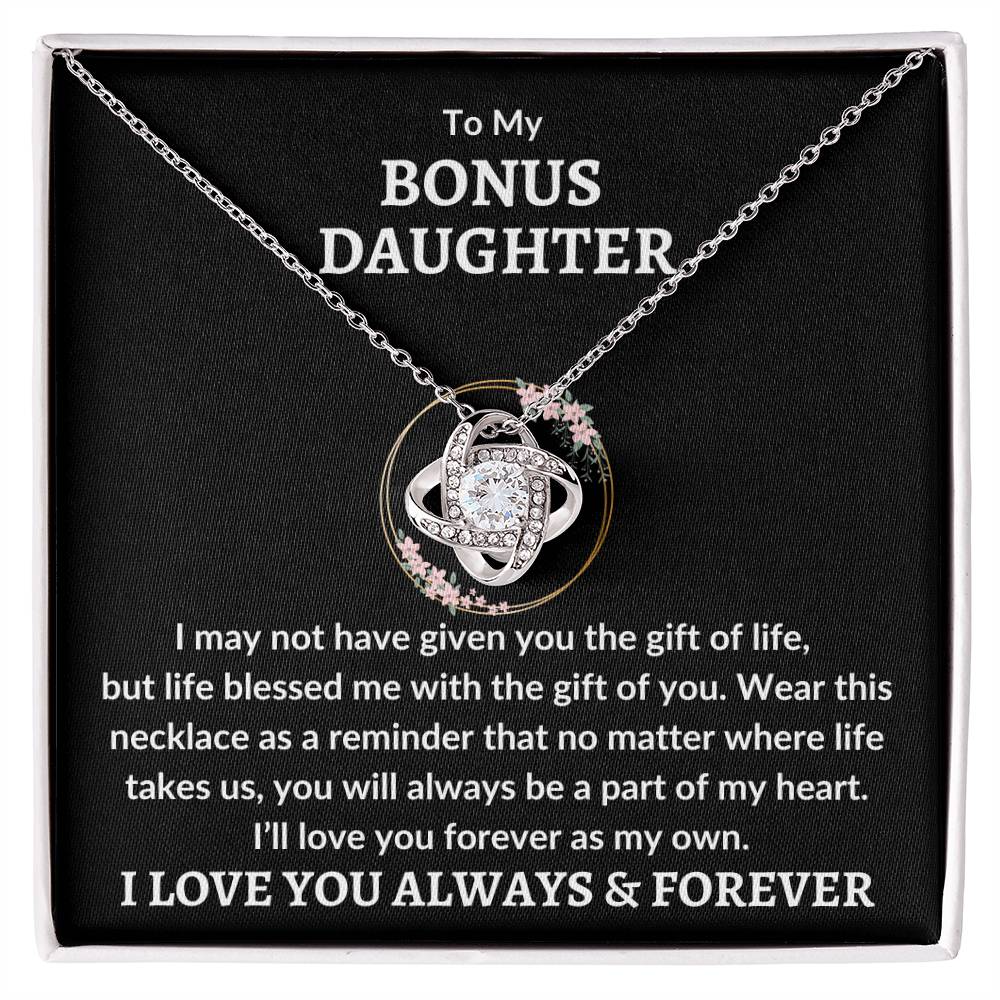 Bonus Daughter Necklace - "Love You As My Own" 14K White Gold Finish / Standard Box Jewelry Giftinum