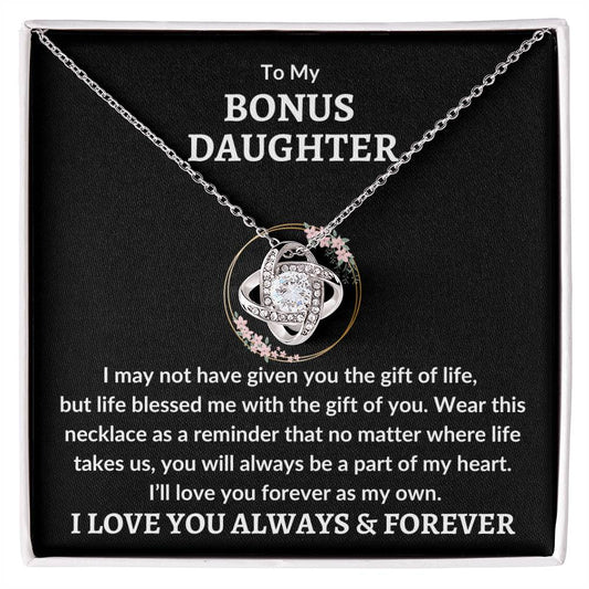Bonus Daughter Necklace - "Love You As My Own" 14K White Gold Finish / Standard Box Jewelry Giftinum