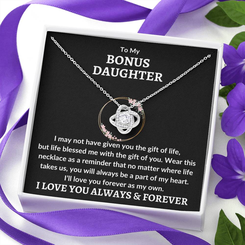 Bonus Daughter Necklace - "Love You As My Own" 14K White Gold Finish / Standard Box Jewelry Giftinum