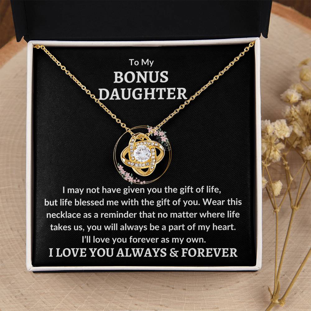 Bonus Daughter Necklace - "Love You As My Own" 14K White Gold Finish / Standard Box Jewelry Giftinum