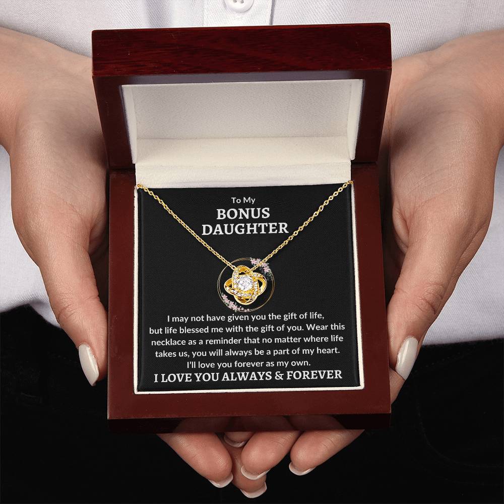 Bonus Daughter Necklace - "Love You As My Own" 14K White Gold Finish / Standard Box Jewelry Giftinum