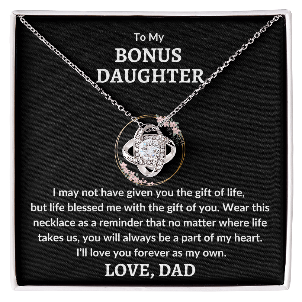 Bonus Daughter Necklace - Part Of My Heart 14K White Gold Finish / Standard Box Jewelry Giftinum