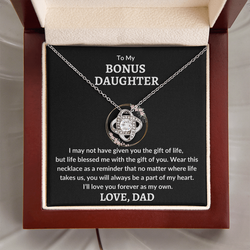 Bonus Daughter Necklace - Part Of My Heart 14K White Gold Finish / Standard Box Jewelry Giftinum