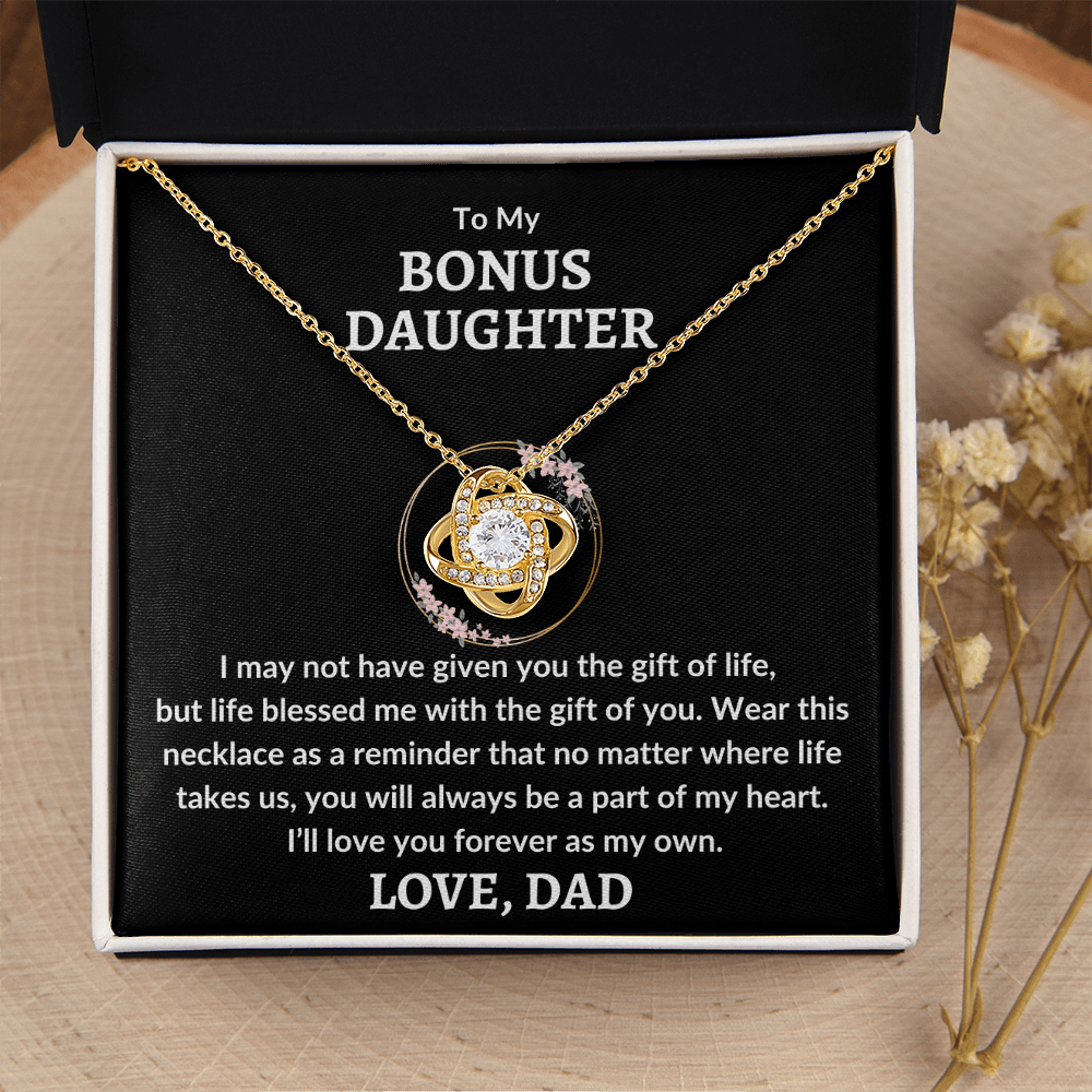 Bonus Daughter Necklace - Part Of My Heart 14K White Gold Finish / Standard Box Jewelry Giftinum