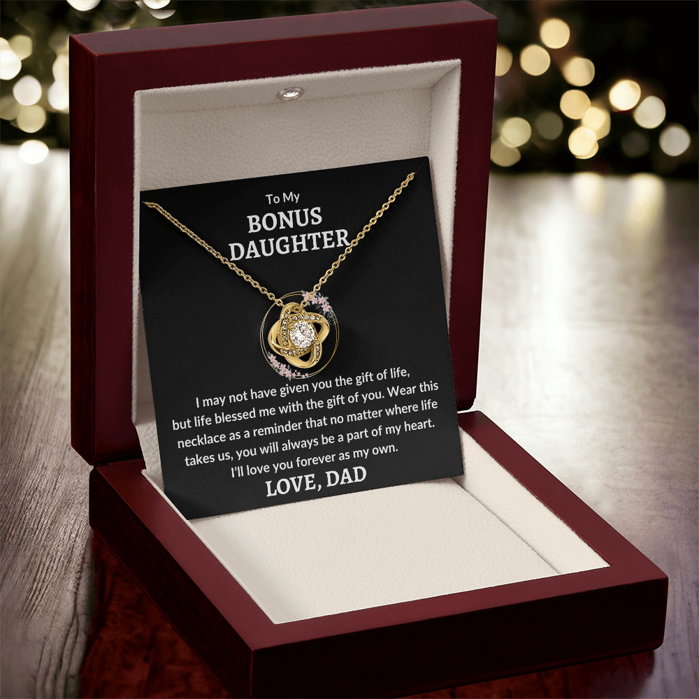 Bonus Daughter Necklace - Part Of My Heart 18K Yellow Gold Finish / Luxury Box Jewelry Giftinum