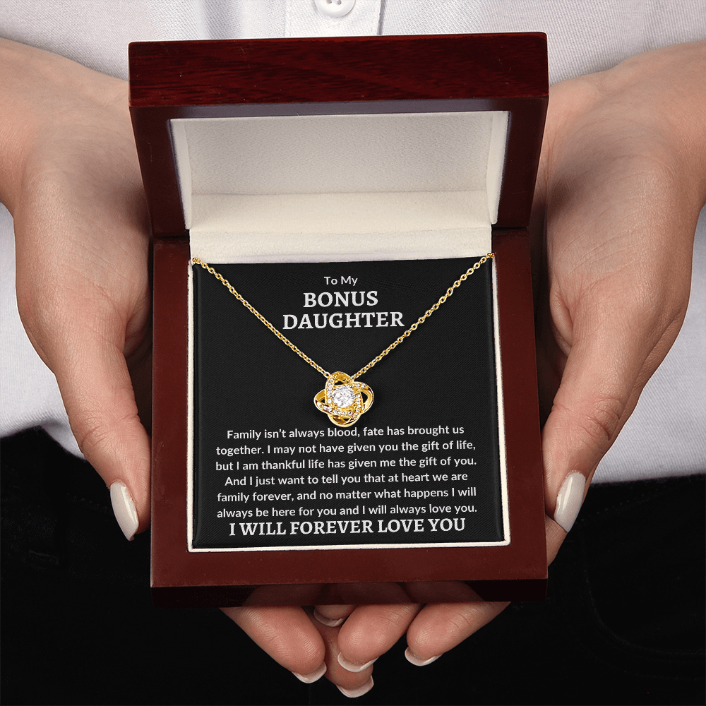 Bonus Daughter Necklace - We are famiy forever 14K White Gold Finish / Standard Box Jewelry Giftinum