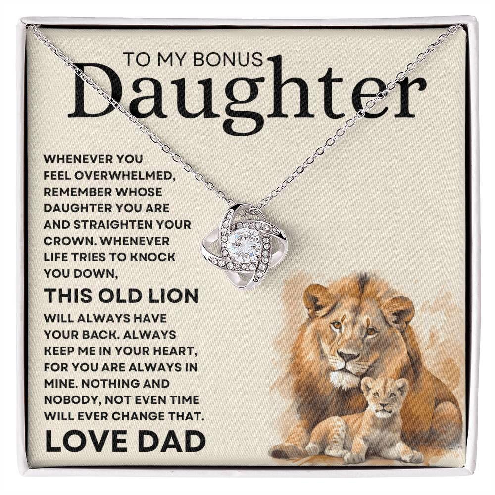 Bonus Daughter - This Old Lion 14K White Gold Finish / Standard Box Jewelry Giftinum