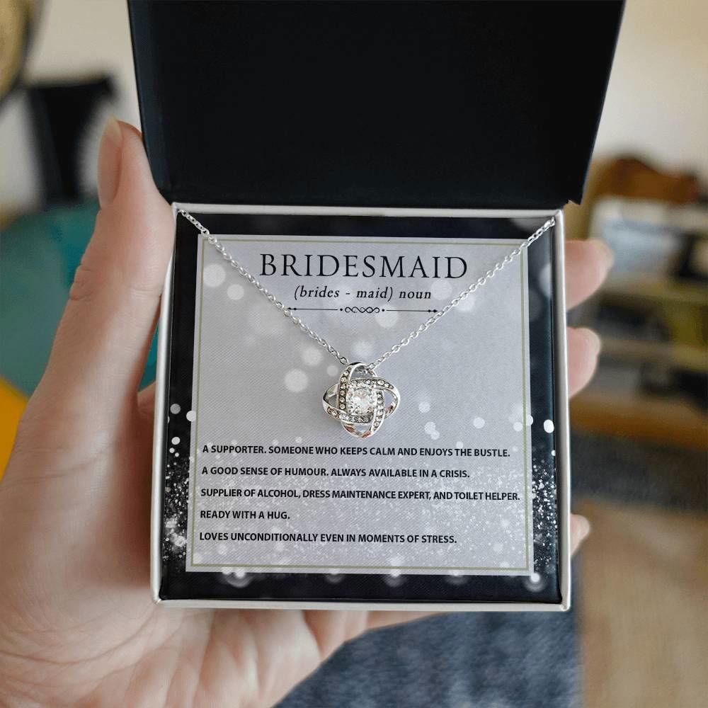 Bridesmaid Necklace - My Supporter 14K White Gold Finish / Two-Toned Box Jewelry Giftinum