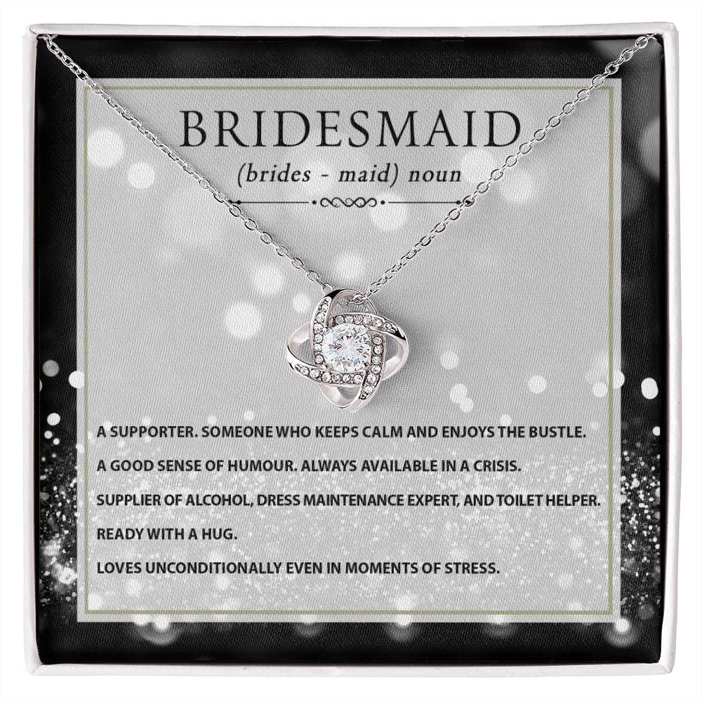 Bridesmaid Necklace - My Supporter 14K White Gold Finish / Two-Toned Box Jewelry Giftinum