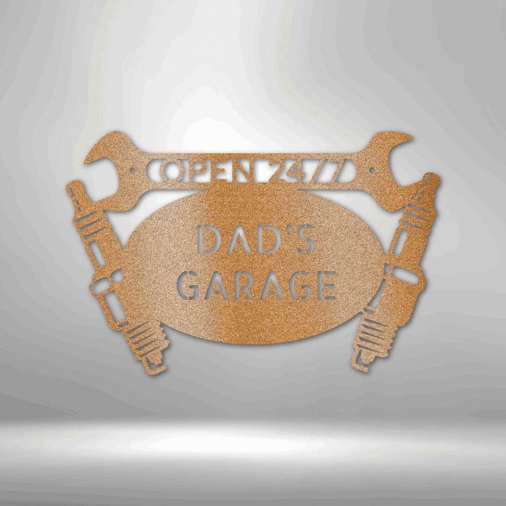 Car Garage Monogram - Steel Sign Copper / 12" Steel Sign Giftinum