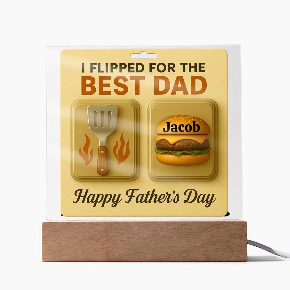 We Flipped for the Best Dad – Personalized Acrylic Plaque