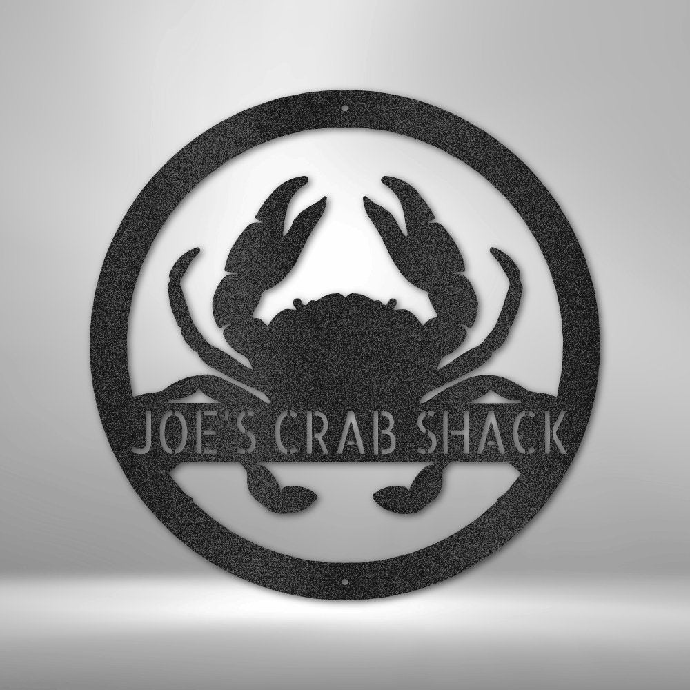 Crab Monogram - Steel Sign Black / 12" Steel Sign Giftinum