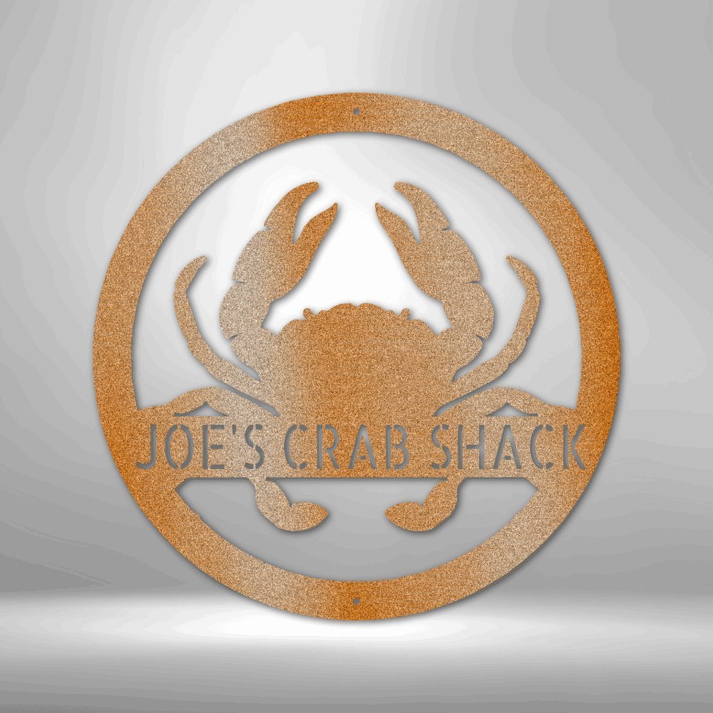Crab Monogram - Steel Sign Copper / 12" Steel Sign Giftinum
