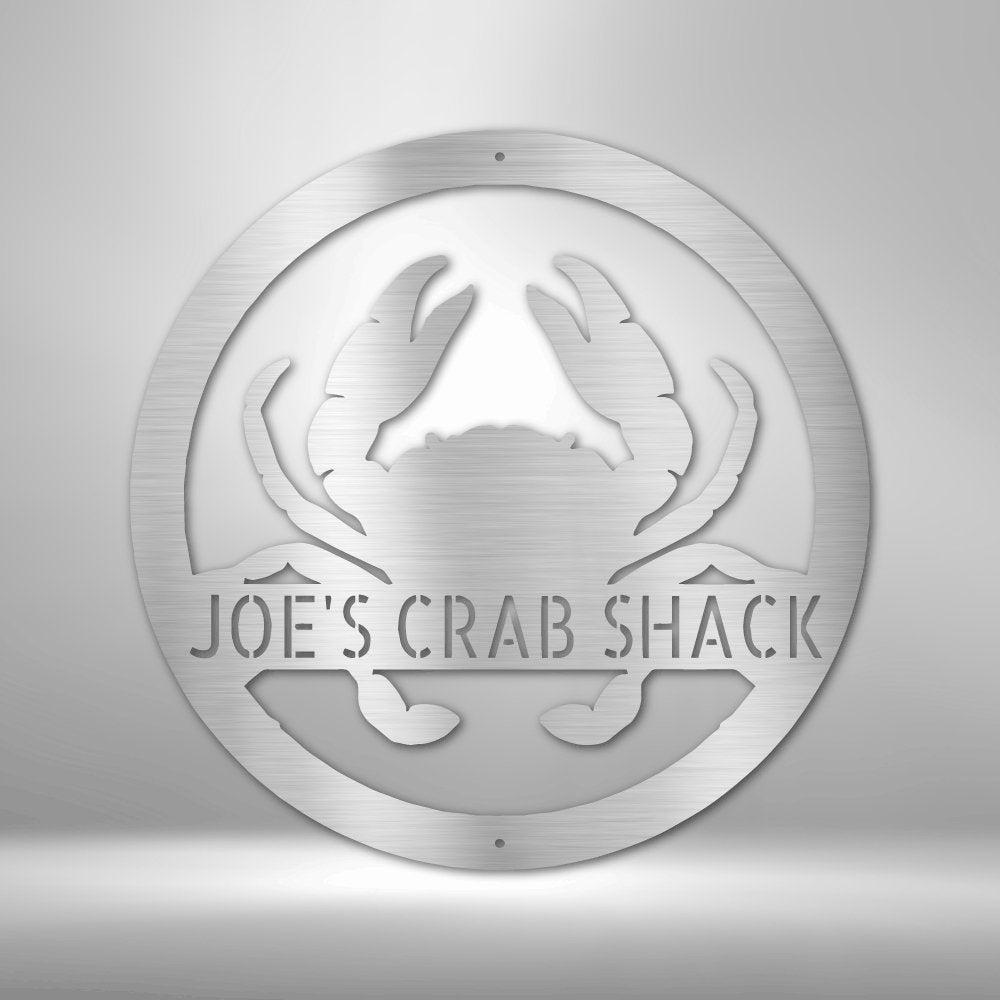 Crab Monogram - Steel Sign Silver / 12" Steel Sign Giftinum