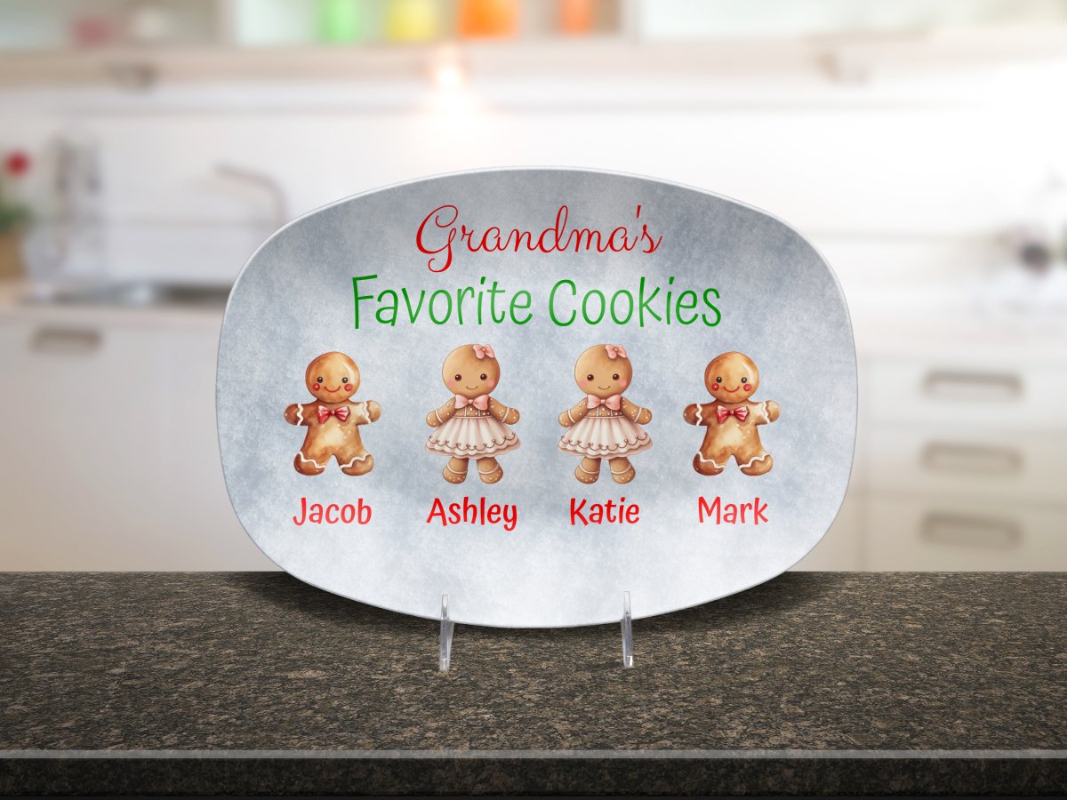 Custom Grandma's Favorite Cookie Plate Platter / Four Cookies Platter Giftinum