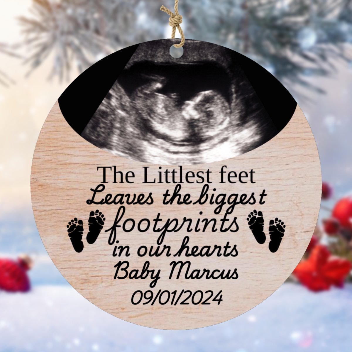 Custom Miscarriage Baby Loss Wood Ornament Default Title Ornaments and Accents Giftinum
