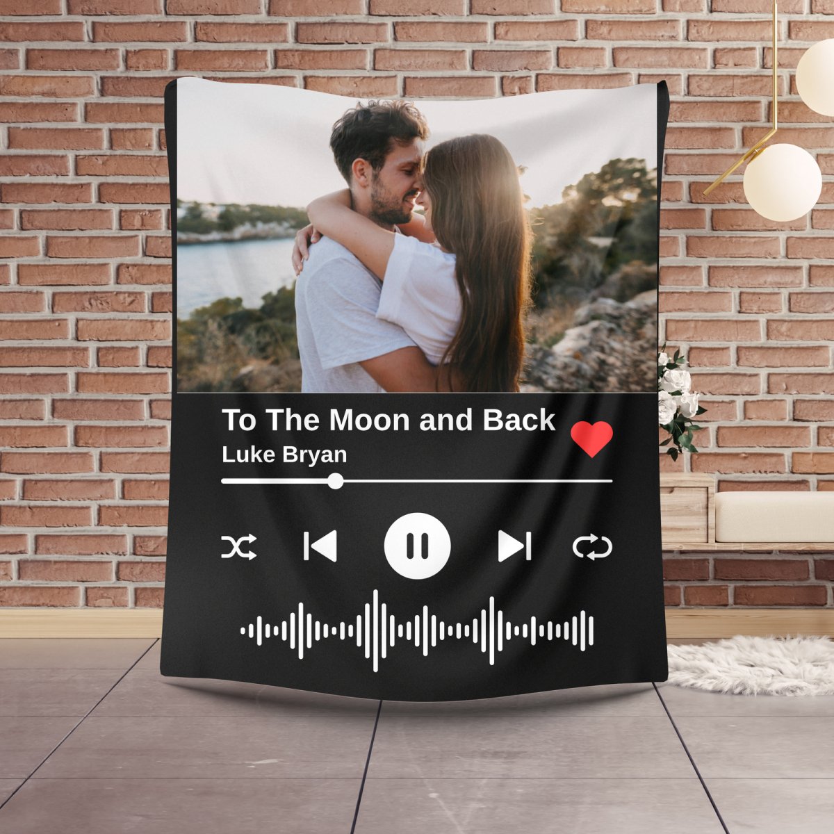 Custom Photo and Song Blanket Fleece / 30x40 Blankets Giftinum