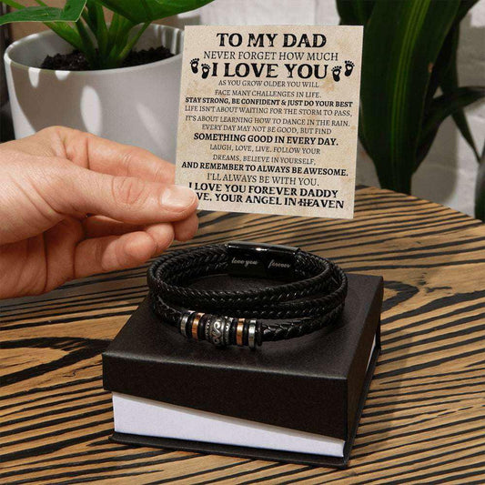 Dad Bracelet From Angel Baby - Never Forget Two Tone Box Jewelry Giftinum