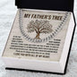 Dad Cuban Link Chain Necklace - Father's Tree Stainless Steel / Two-Toned Box Jewelry Giftinum