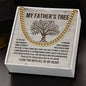 Dad Cuban Link Chain Necklace - Father's Tree 14K Yellow Gold Finish / Two-Toned Box Jewelry Giftinum