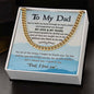 Dad - Held My Hand Cuban Link Chain 14K Yellow Gold Finish / Two-Toned Box Jewelry Giftinum