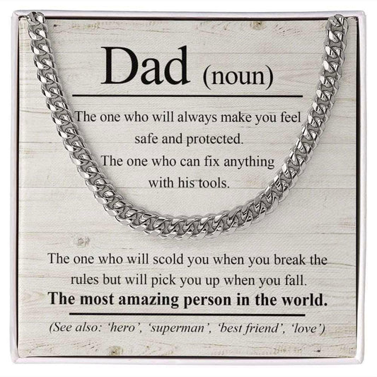 Dad Necklace - You always make me feel safe Stainless Steel / Standard Box Jewelry Giftinum