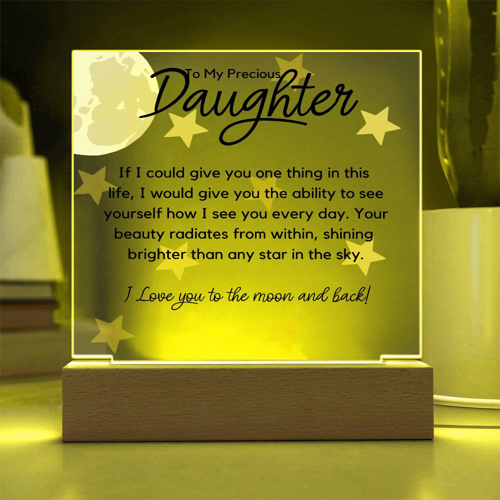 Daughter Acrylic Plaque | One thing in life LED Corded Base Jewelry Giftinum