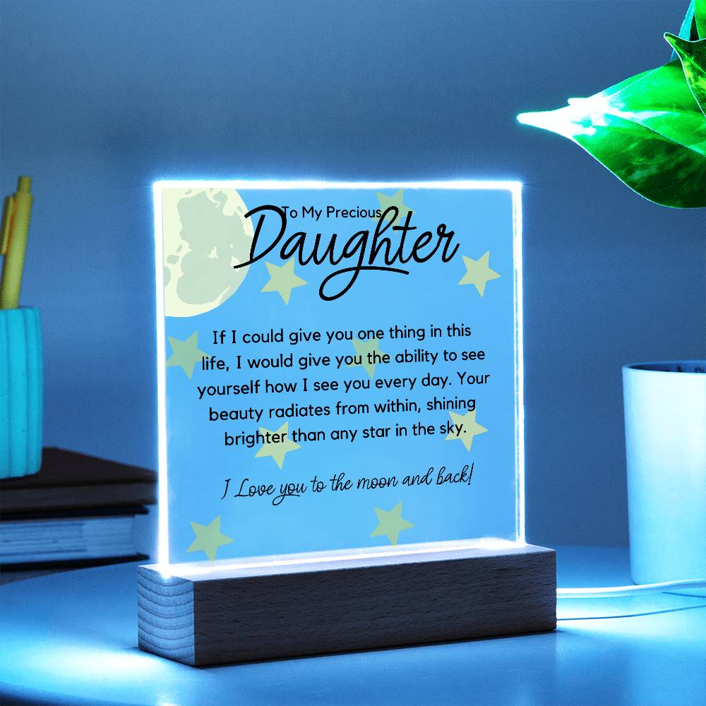 Daughter Acrylic Plaque | One thing in life LED Corded Base Jewelry Giftinum