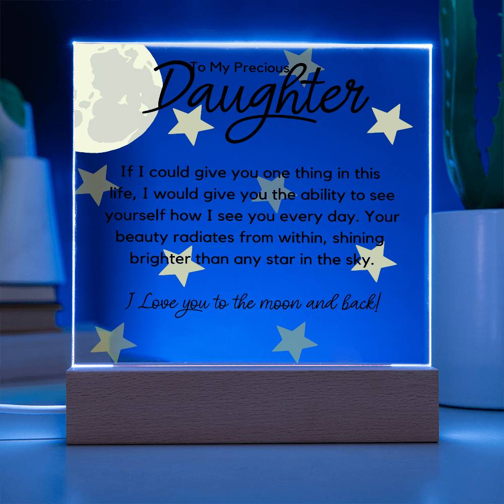 Daughter Acrylic Plaque | One thing in life LED Corded Base Jewelry Giftinum