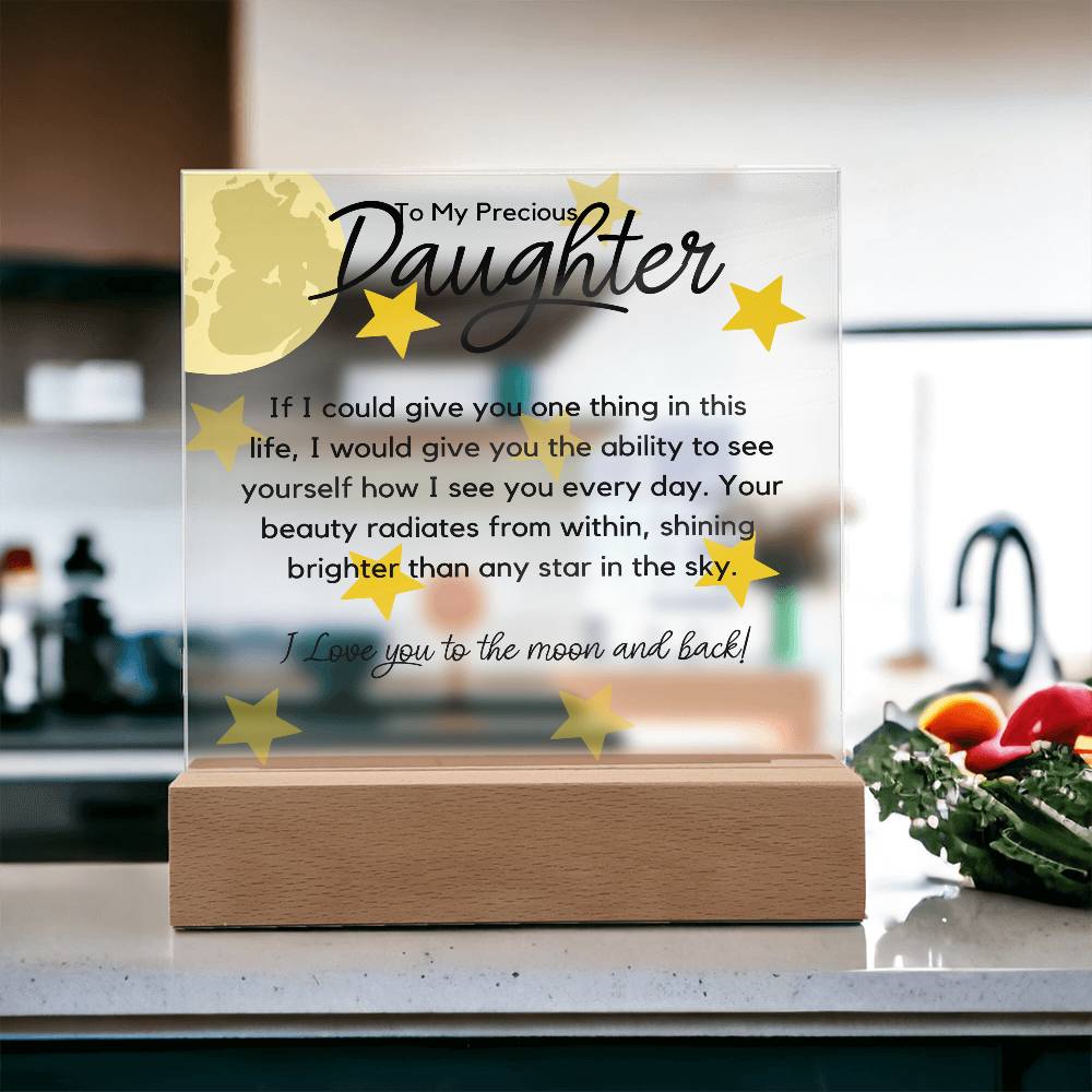 Daughter Acrylic Plaque | One thing in life LED Corded Base Jewelry Giftinum