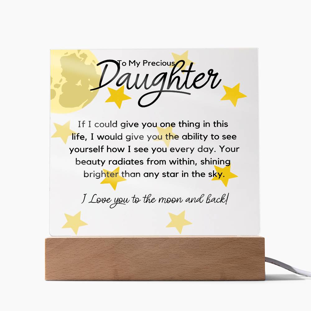 Daughter Acrylic Plaque | One thing in life LED Corded Base Jewelry Giftinum