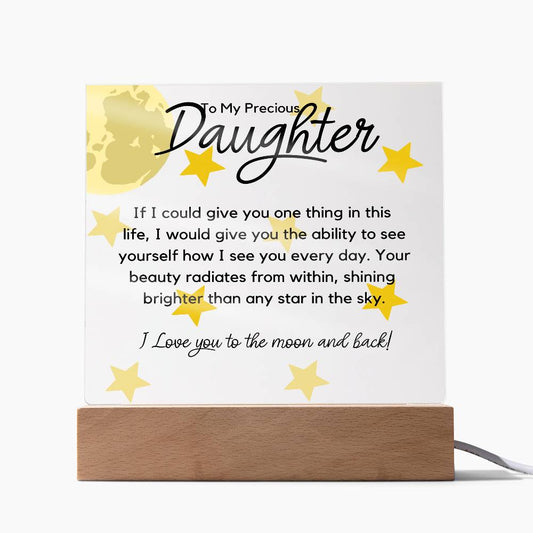 Daughter Acrylic Plaque | One thing in life LED Corded Base Jewelry Giftinum