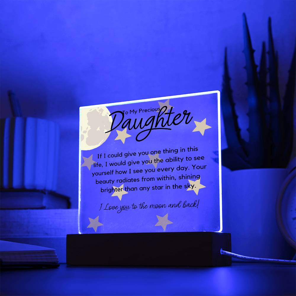 Daughter Acrylic Plaque | One thing in life LED Corded Base Jewelry Giftinum