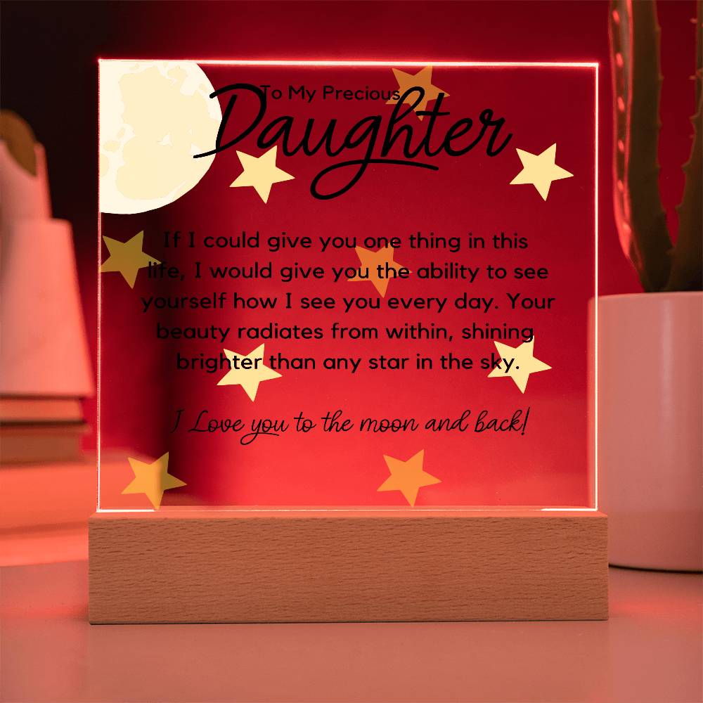 Daughter Acrylic Plaque | One thing in life LED Corded Base Jewelry Giftinum