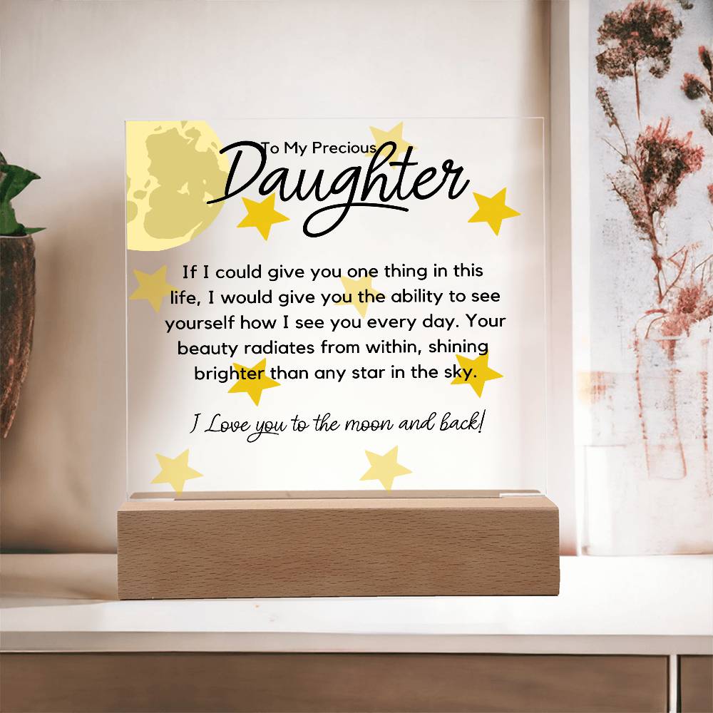 Daughter Acrylic Plaque | One thing in life LED Corded Base Jewelry Giftinum