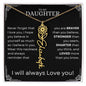 Daughter Birth Flower Name Necklace - Never forget 18k Yellow Gold Finish / Standard Box / April Jewelry Giftinum