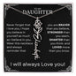 Daughter Birth Flower Name Necklace - Never forget Polished Stainless Steel / Standard Box / March Jewelry Giftinum