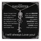 Daughter Birth Flower Name Necklace - Never forget Polished Stainless Steel / Standard Box / April Jewelry Giftinum