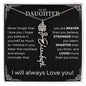 Daughter Birth Flower Name Necklace - Never forget Polished Stainless Steel / Standard Box / July Jewelry Giftinum