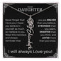 Daughter Birth Flower Name Necklace - Never forget Polished Stainless Steel / Standard Box / June Jewelry Giftinum