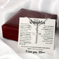 Daughter Cross Necklace - you are never truly alone Two Tone Box Jewelry Giftinum
