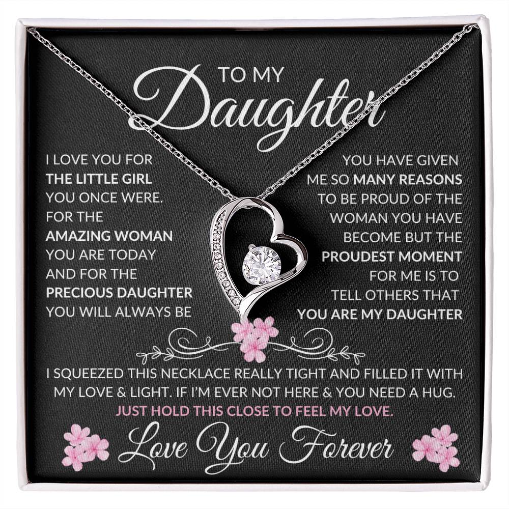 Daughter Forever Love Necklace | Amazing Woman 14k White Gold Finish / Standard Box Jewelry Giftinum