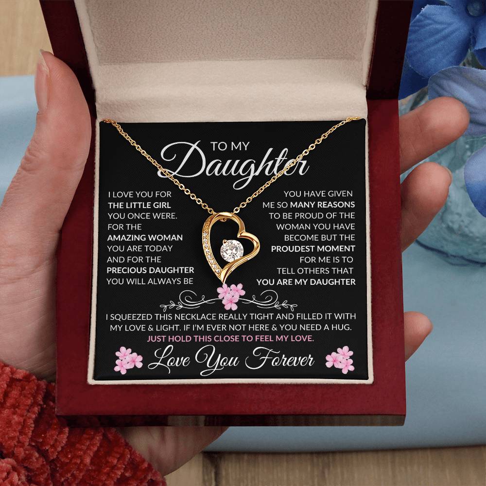 Daughter Forever Love Necklace | Amazing Woman 14k White Gold Finish / Standard Box Jewelry Giftinum