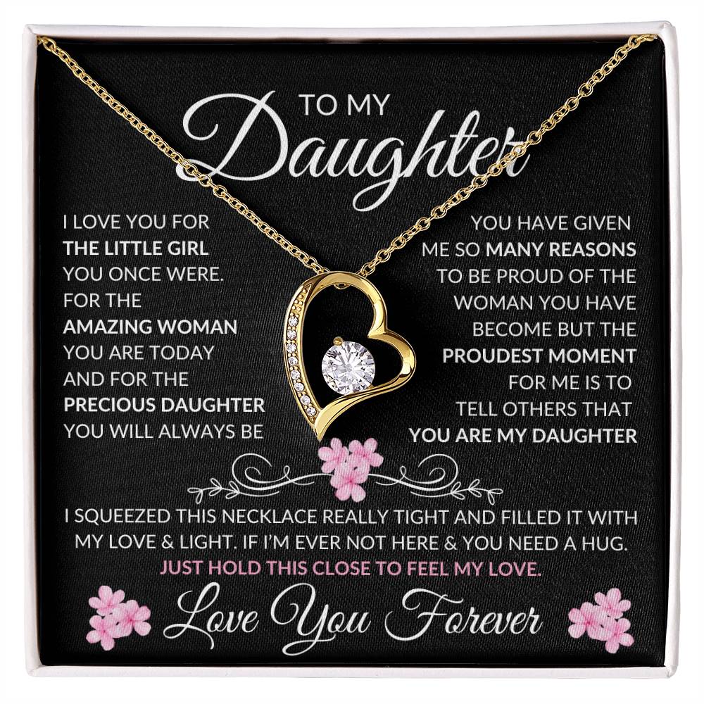 Daughter Forever Love Necklace | Amazing Woman 18k Yellow Gold Finish / Standard Box Jewelry Giftinum