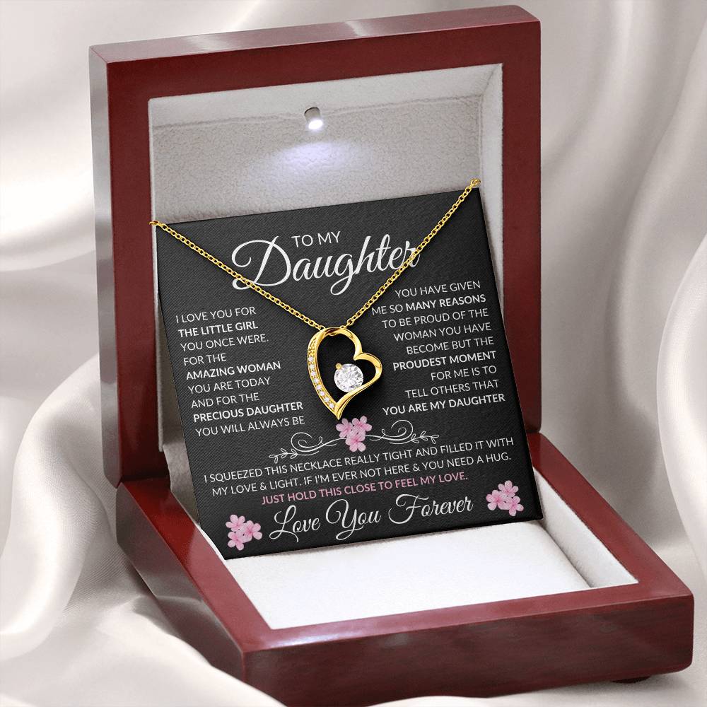 Daughter Forever Love Necklace | Amazing Woman 18k Yellow Gold Finish / Luxury Box Jewelry Giftinum