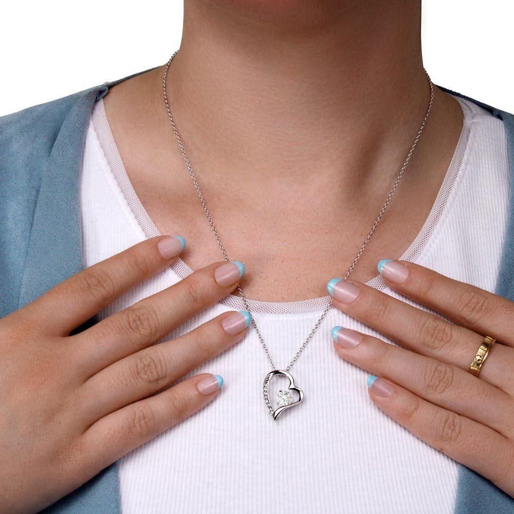 Daughter Heart Necklace - I'm Proud to Be Your Father 14k White Gold Finish / Standard Box Jewelry Giftinum